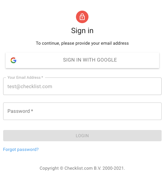 Now you can login in  with your Google account 