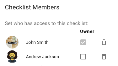Checklist member added